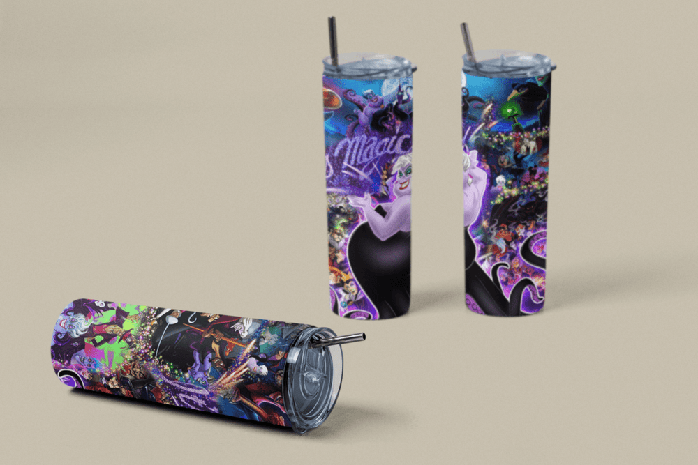 Disney Villains Tumbler 20oz – Ursula Maleficent Evil Queen It’s Magic Cup Gif - East Coast Gifts