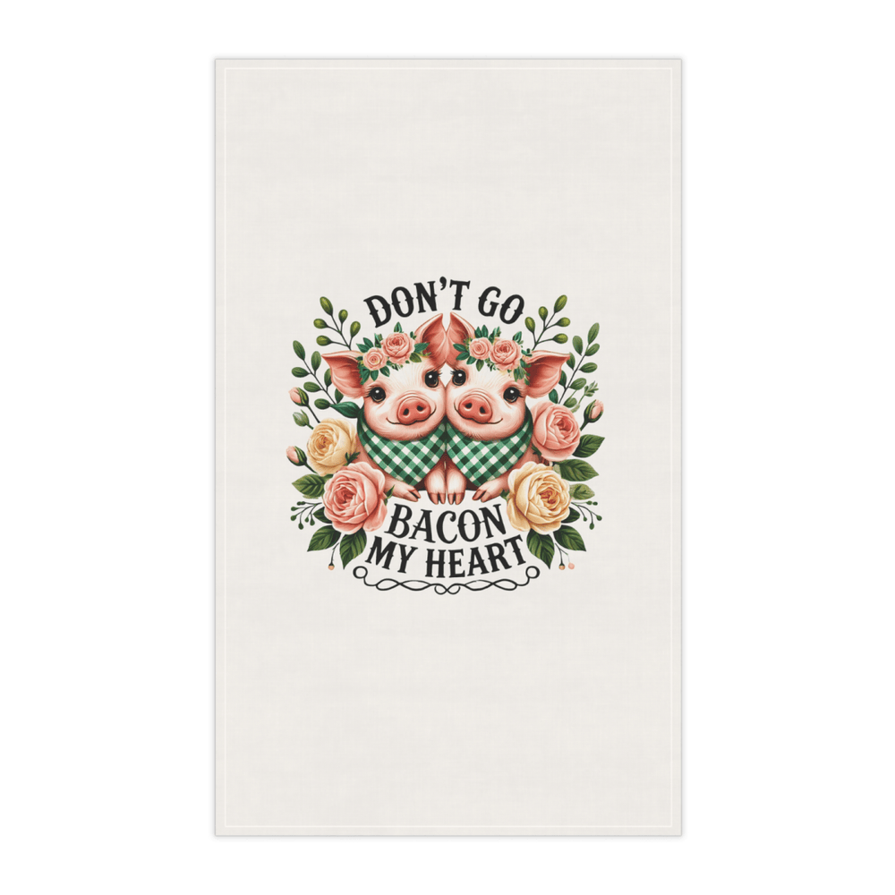Don’t Go Bacon My Heart Pig Towel Set – Cute Farmhouse Kitchen Decor (2 Designs) - East Coast Gifts