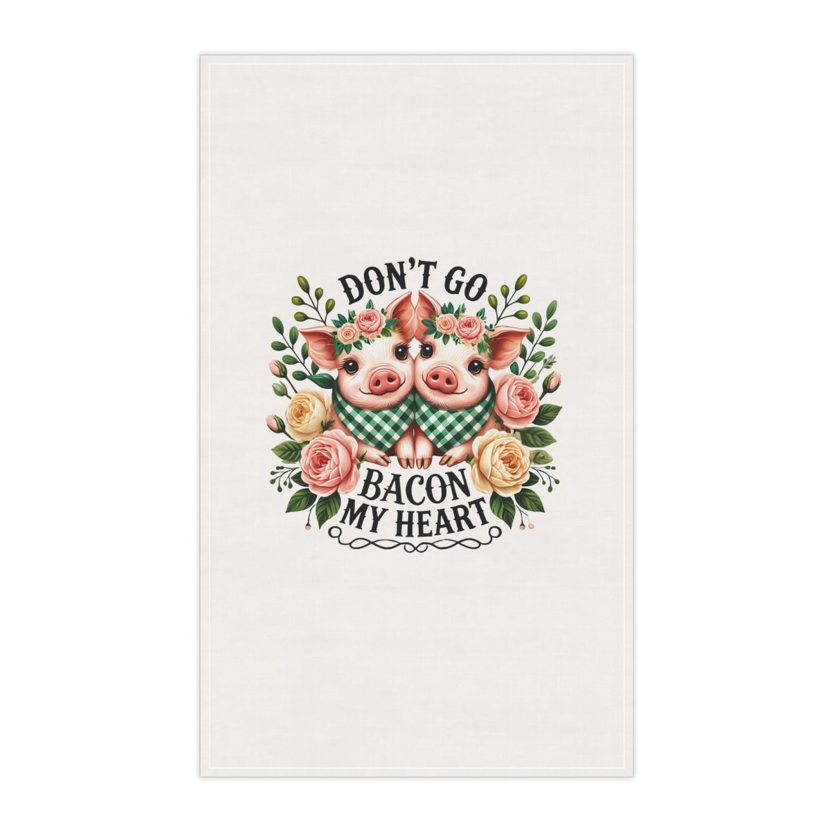 Don’t Go Bacon My Heart Pig Towel Set – Cute Farmhouse Kitchen Decor (2 Designs) - East Coast Gifts