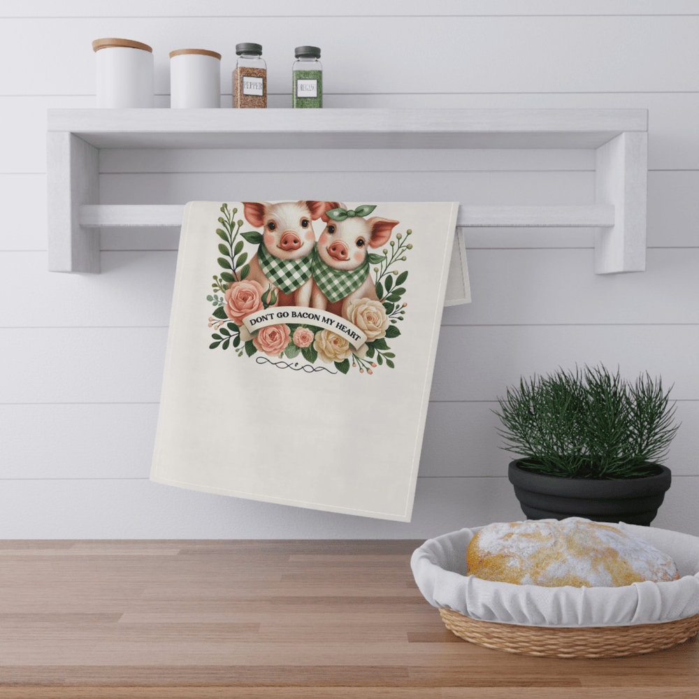 Don’t Go Bacon My Heart Pig Towel Set – Cute Farmhouse Kitchen Decor (2 Designs) - East Coast Gifts