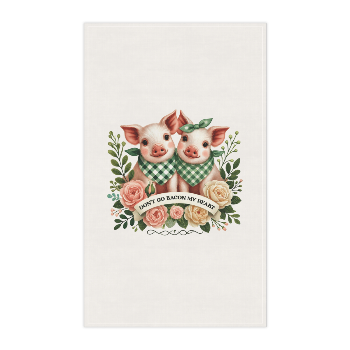 Don’t Go Bacon My Heart Pig Towel Set – Cute Farmhouse Kitchen Decor (2 Designs) - East Coast Gifts