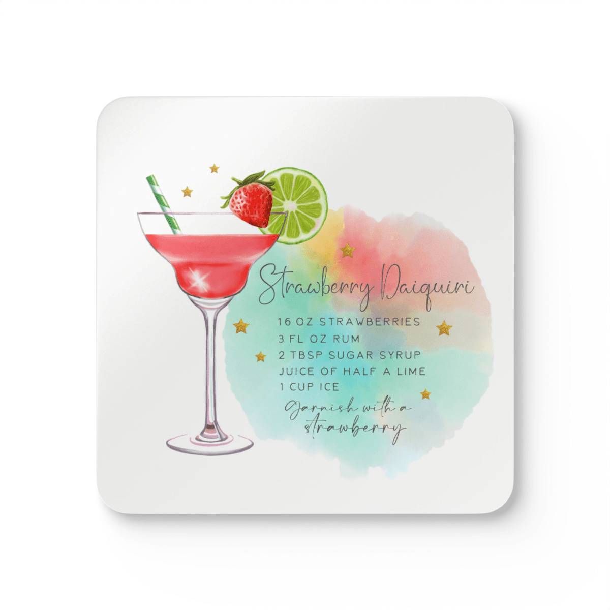 Drink Coaster Bar Kitchen cocktail recipe single or complete set of 16 - East Coast Gifts