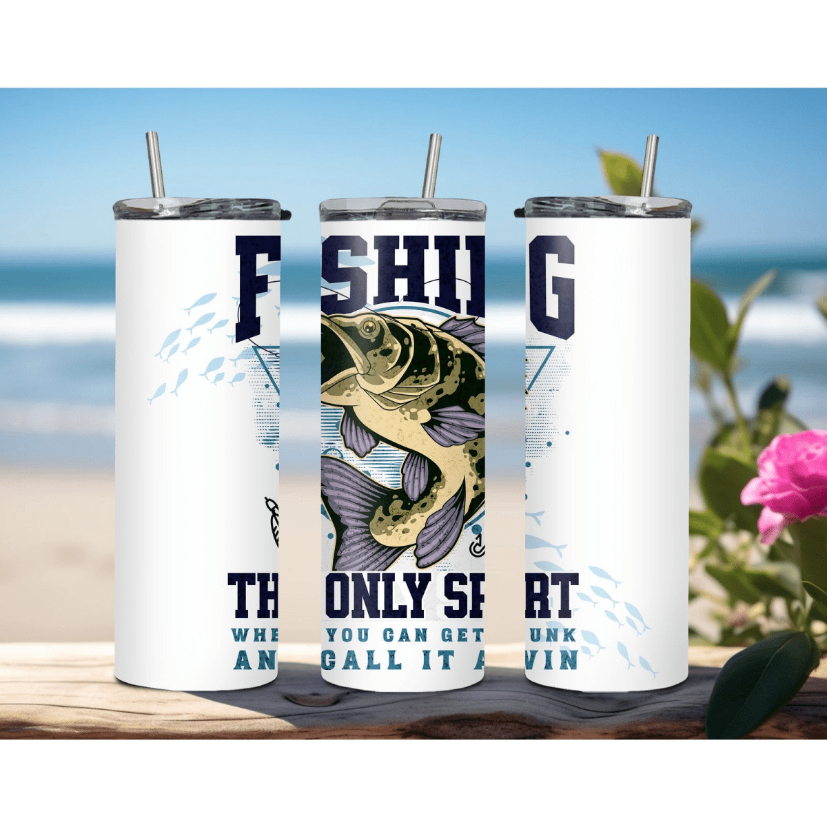 Fishing Enthusiast 20oz Stainless Steel Insulated Tumbler Hot & Cold Travel Mug - East Coast Gifts