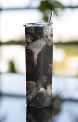 Freddy vs. Jason Horror Tumbler – 20oz Insulated Slasher Cup with Lid & Straw - East Coast Gifts