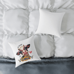 Funny Cow Throw Pillow – “Oh Honey, I Am That Heifer” Quote Cushion - East Coast Gifts