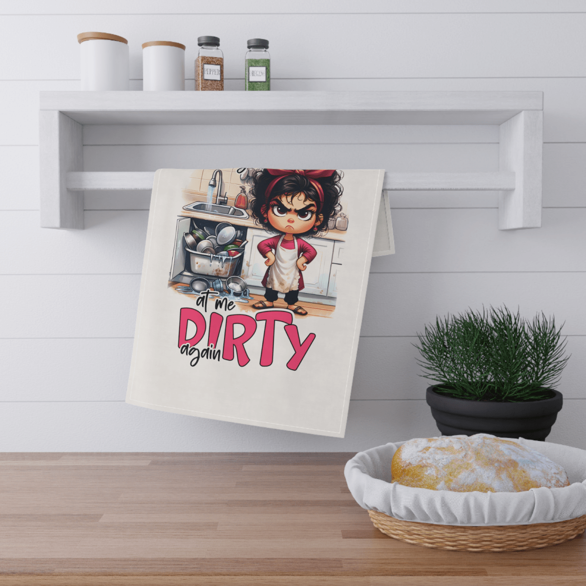 Funny Dish Towel Dishes Are Looking at Me Dirty Again Angry Wife Kitchen gift - East Coast Gifts