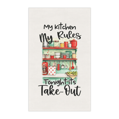Funny Kitchen Towel – My Kitchen My Rules Tonight It's Take - Out - East Coast Gifts