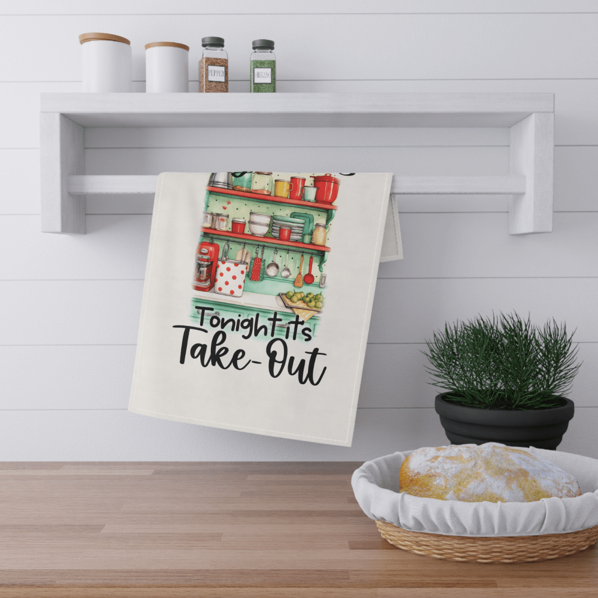 Funny Kitchen Towel – My Kitchen My Rules Tonight It's Take - Out - East Coast Gifts