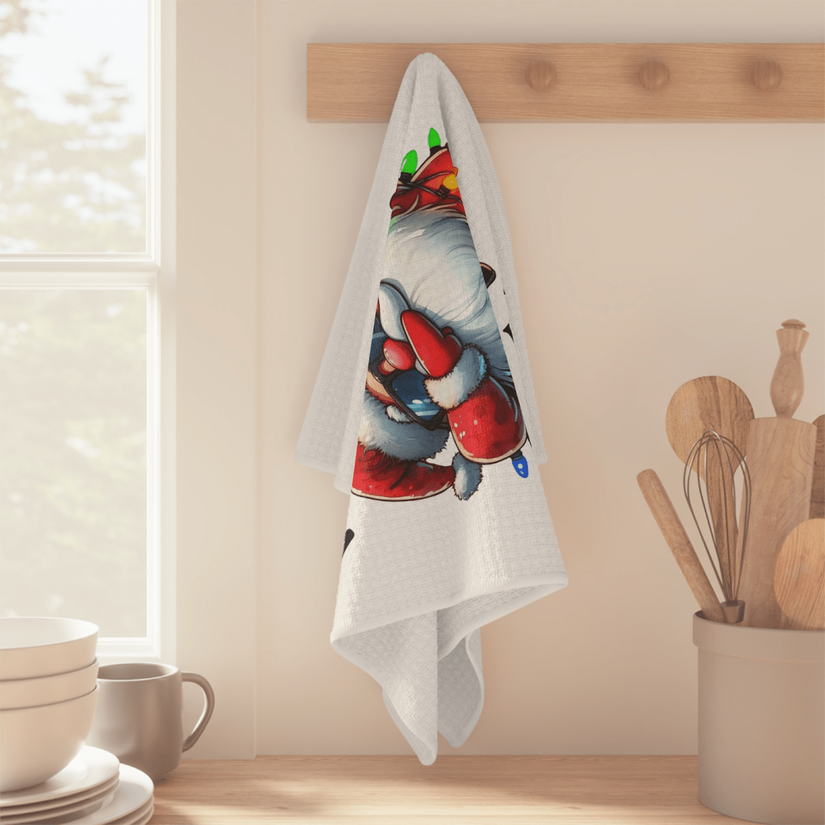 Funny Santa Christmas Towel Set – 3 - Pack Holiday Kitchen Decor - East Coast Gifts
