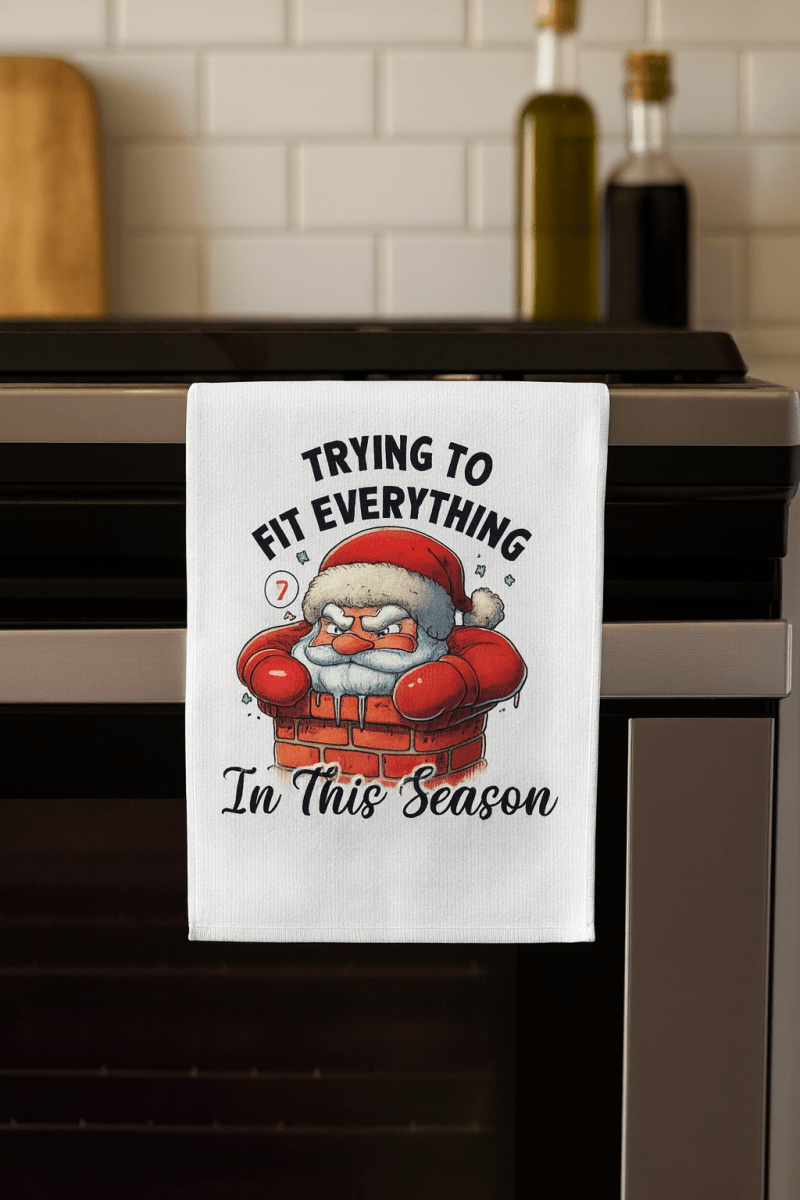 Funny Santa Christmas Towel Set – 3 - Pack Holiday Kitchen Decor - East Coast Gifts