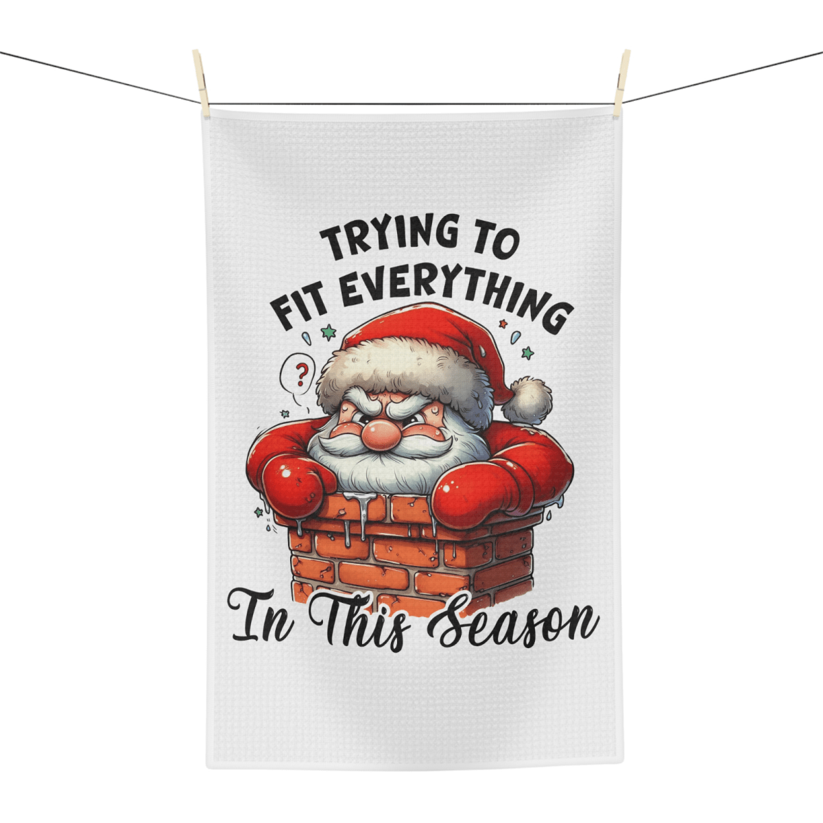 Funny Santa Christmas Towel Set – 3 - Pack Holiday Kitchen Decor - East Coast Gifts
