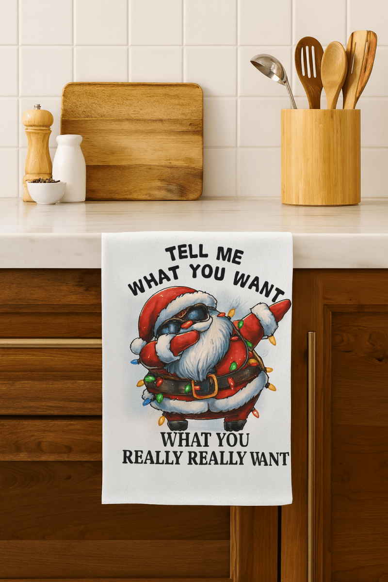 Funny Santa Christmas Towel Set – 3 - Pack Holiday Kitchen Decor - East Coast Gifts