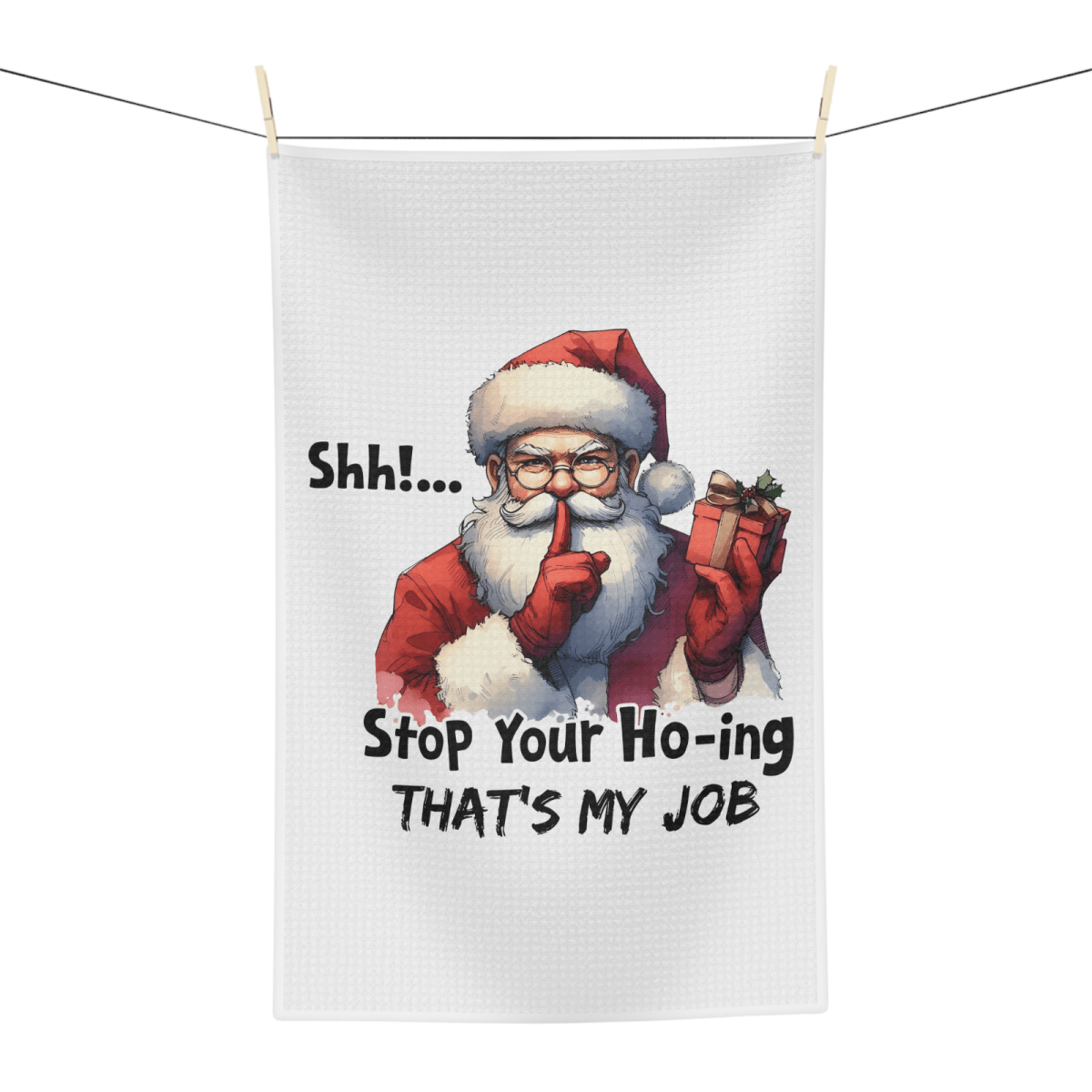 Funny Santa Christmas Towel Set – 3 - Pack Holiday Kitchen Decor - East Coast Gifts