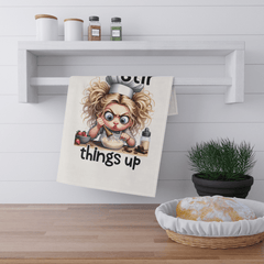 Funny Tea Towel – I Like to Stir Things Up – Chef Girl Dish Towel - East Coast Gifts