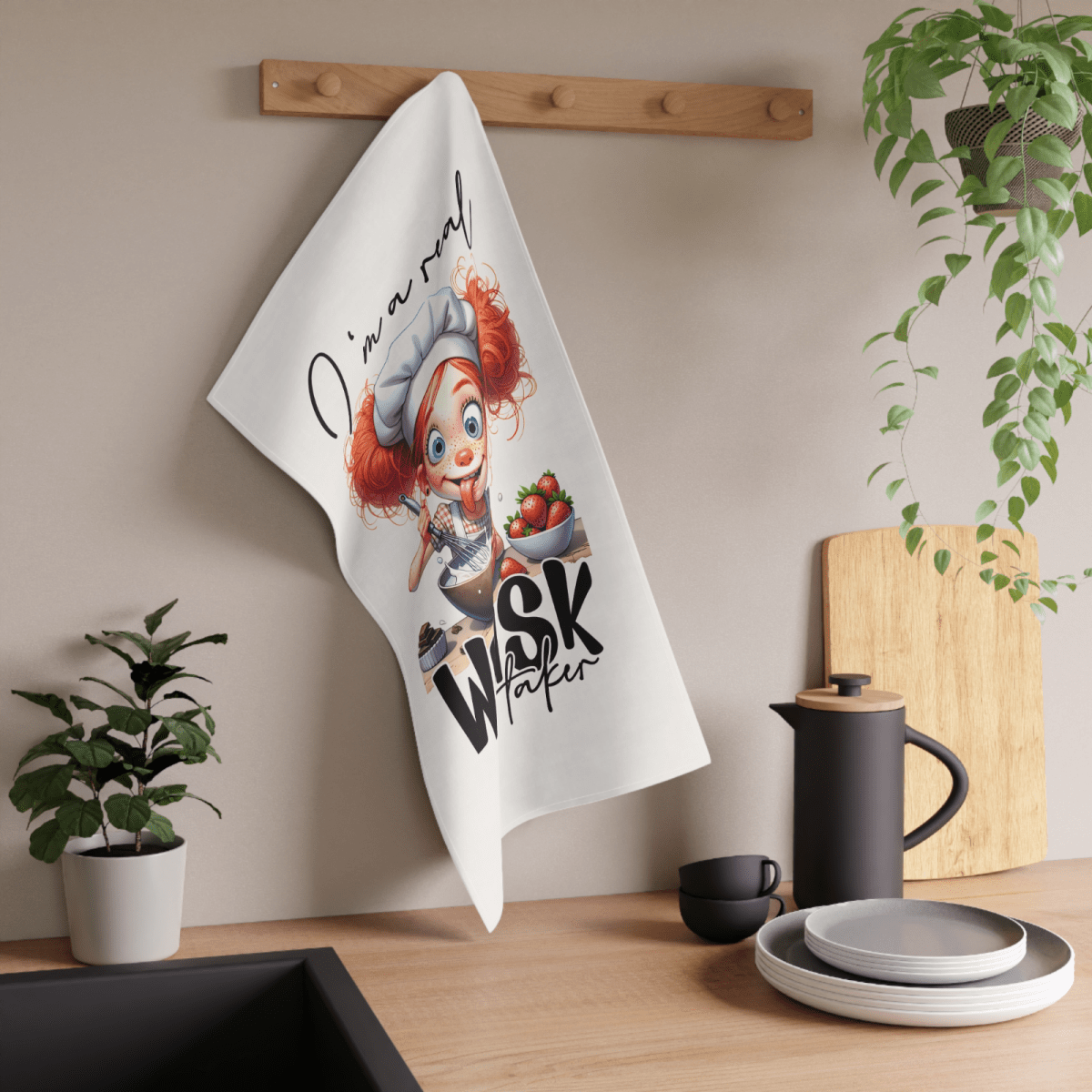 Funny Tea Towel – I'm a Real Whisk Taker – Chef Girl Dish Towel - East Coast Gifts