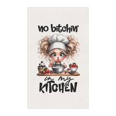 Funny Tea Towel – No Bitchin' in My Kitchen – Chef Girl Dish Towel - East Coast Gifts
