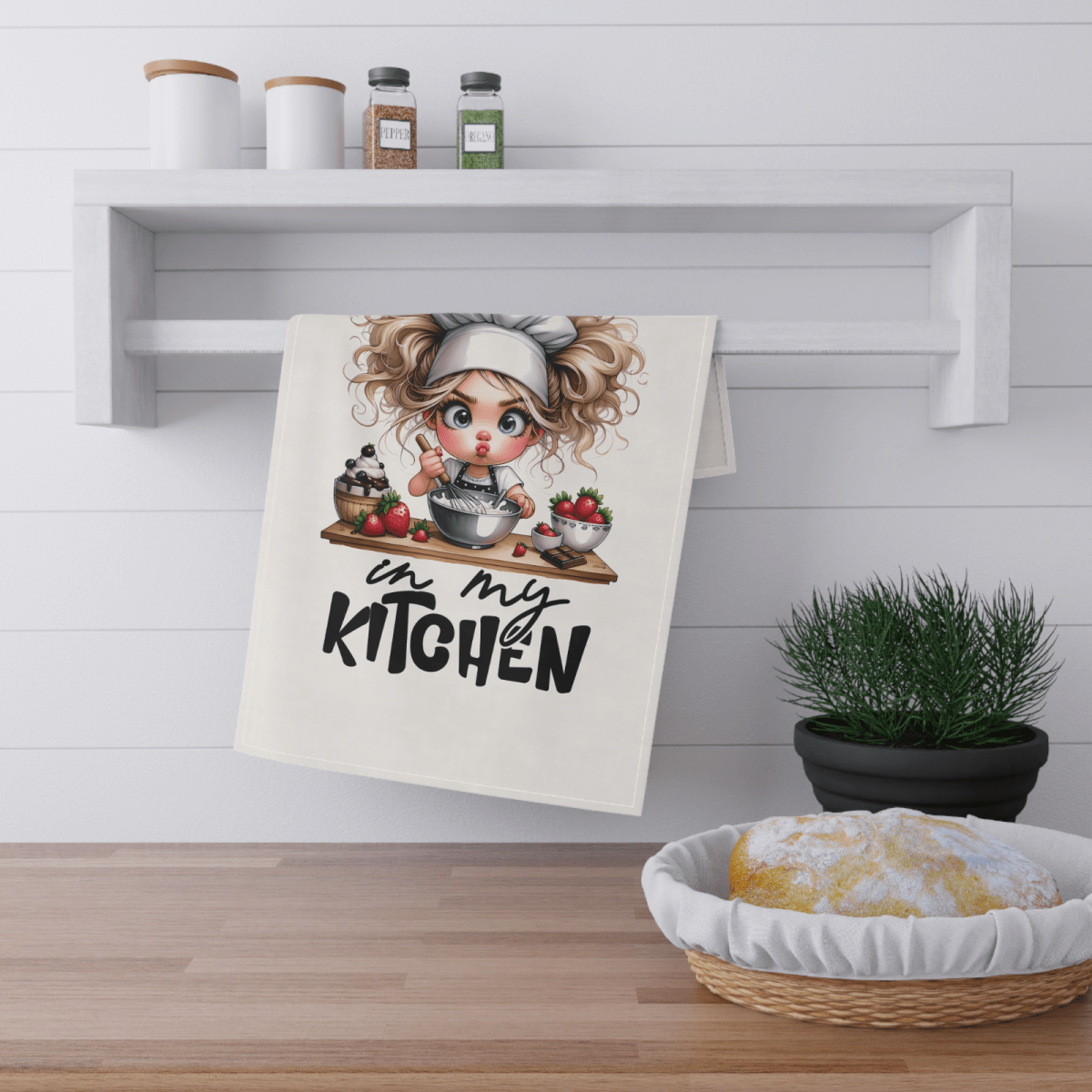Funny Tea Towel – No Bitchin' in My Kitchen – Chef Girl Dish Towel - East Coast Gifts