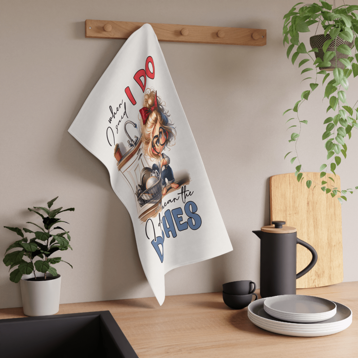 Funny TeaTowel When I Said I Do I Didn’t Mean the Dishes Cute Retro Kitchen gift - East Coast Gifts