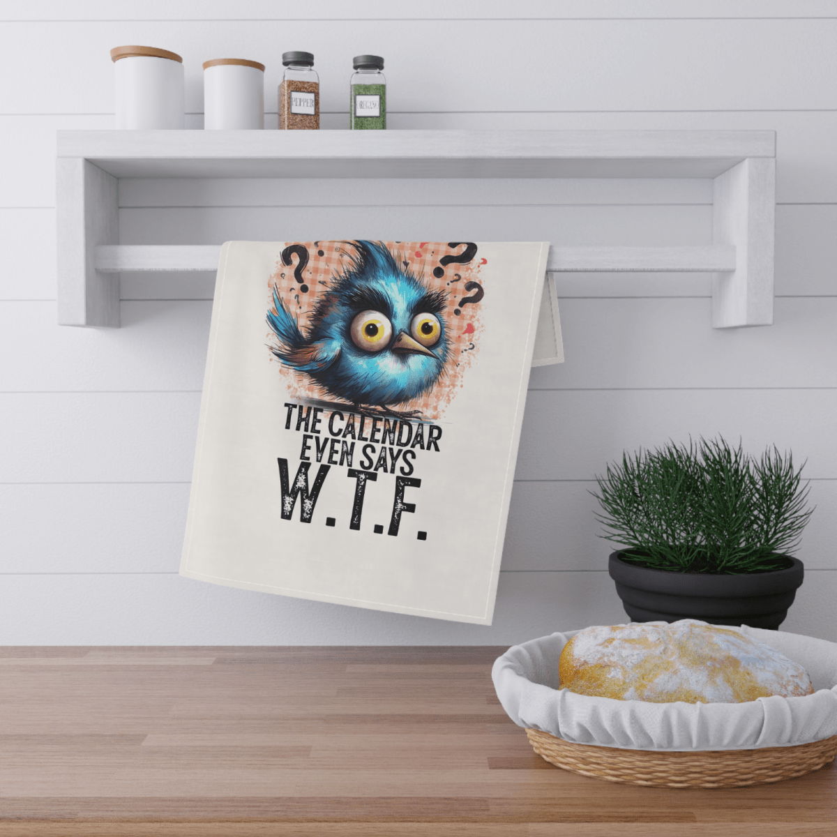 Funny WTF Tea Towel – Blue Bird Kitchen Towel – Microfibre Gift - East Coast Gifts