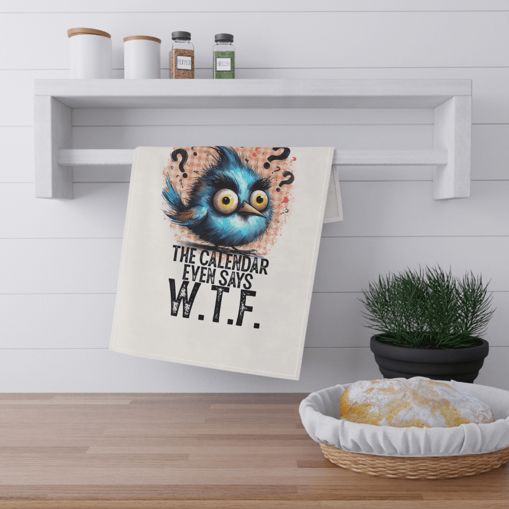 Funny WTF Tea Towel – Blue Bird Kitchen Towel – Microfibre Gift - East Coast Gifts