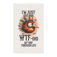Funny WTF Tea Towel – Blue Bird Kitchen Towel – Microfibre Gift - East Coast Gifts