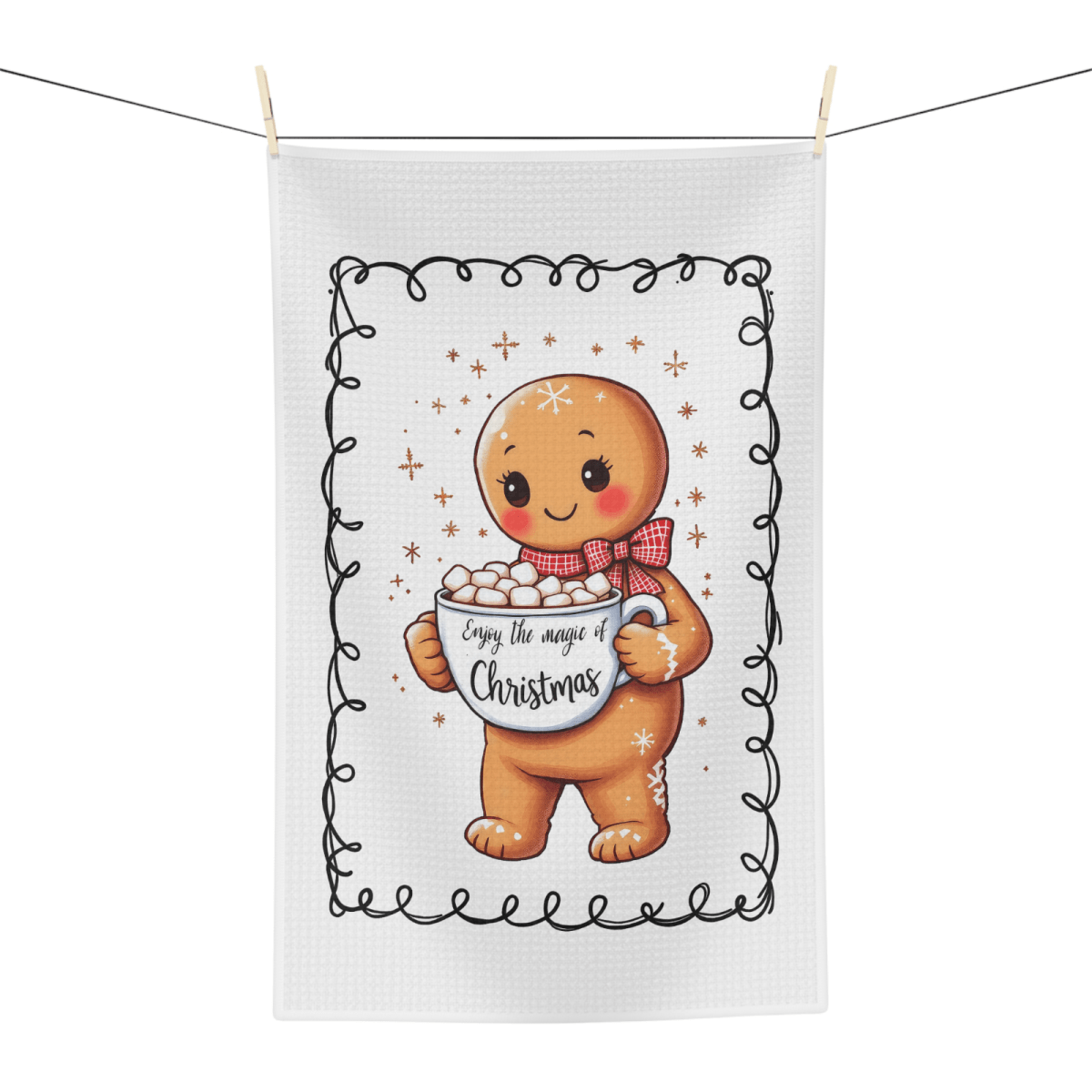 Gingerbread Cocoa Christmas Towel – Cute Holiday Kitchen Decor - East Coast Gifts