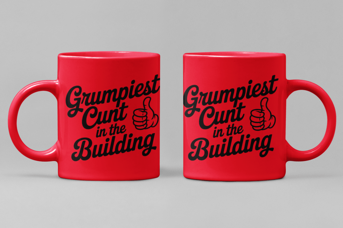 Grumpiest C*nt in the Building Mug – Neon Edition - East Coast Gifts