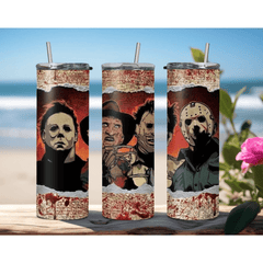 Halloween Horror 20oz Tumbler Travel Coffee Skinny Mug with Straw - East Coast Gifts