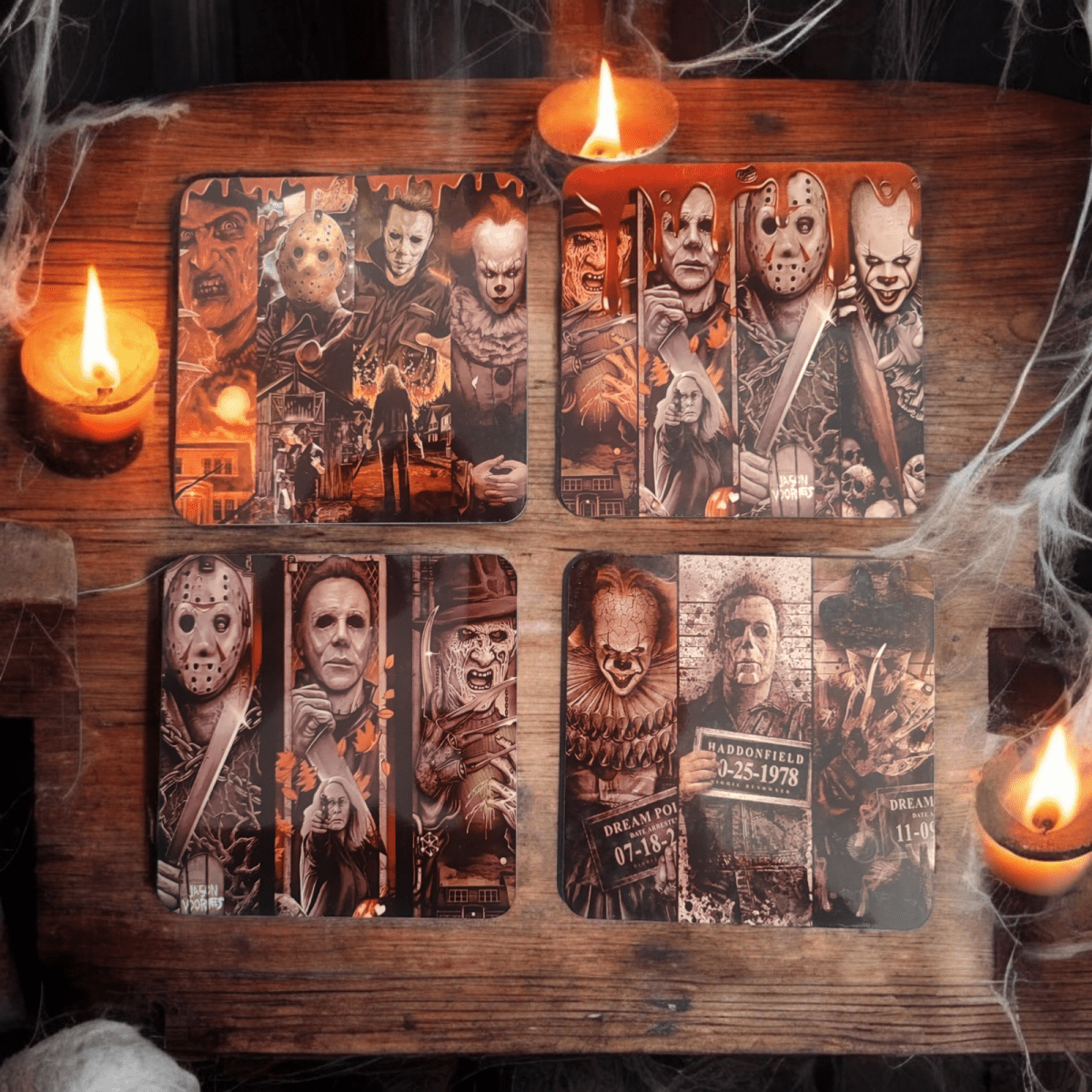Halloween Horror Movie coaster set of 4 - East Coast Gifts