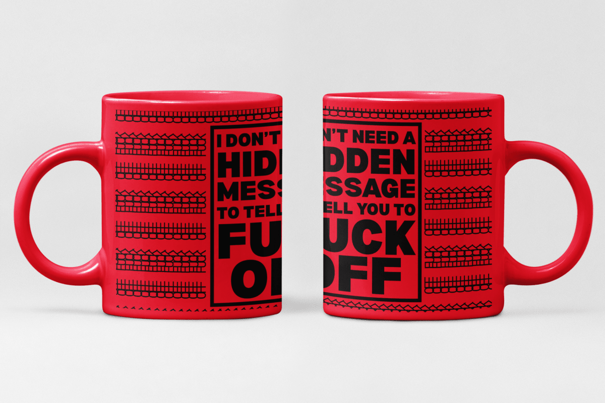 Hidden Message Mug – Funny Neon Coffee Cup with Explicit Text – 11oz - East Coast Gifts