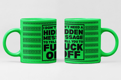 Hidden Message Mug – Funny Neon Coffee Cup with Explicit Text – 11oz - East Coast Gifts