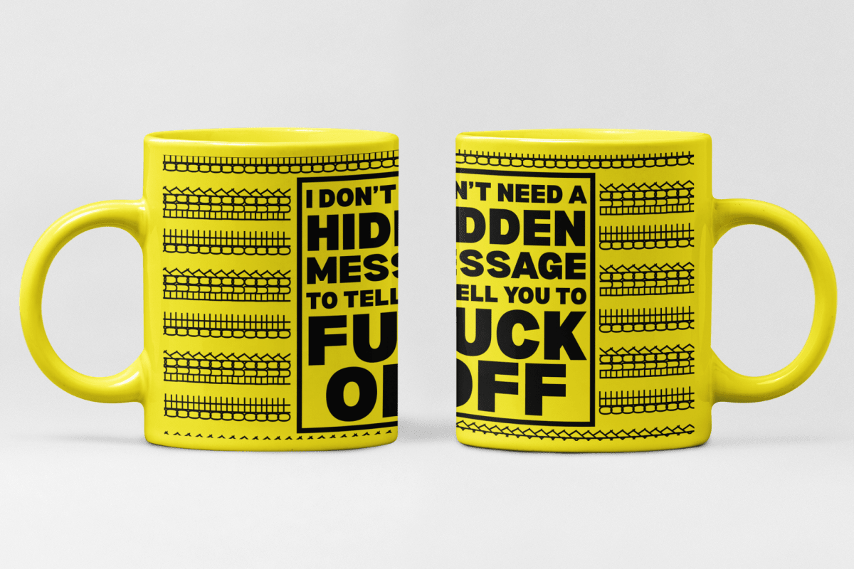 Hidden Message Mug – Funny Neon Coffee Cup with Explicit Text – 11oz - East Coast Gifts