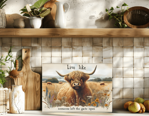 Highland Cow Glass Chopping Board – 6 Farmhouse Kitchen Designs - East Coast Gifts
