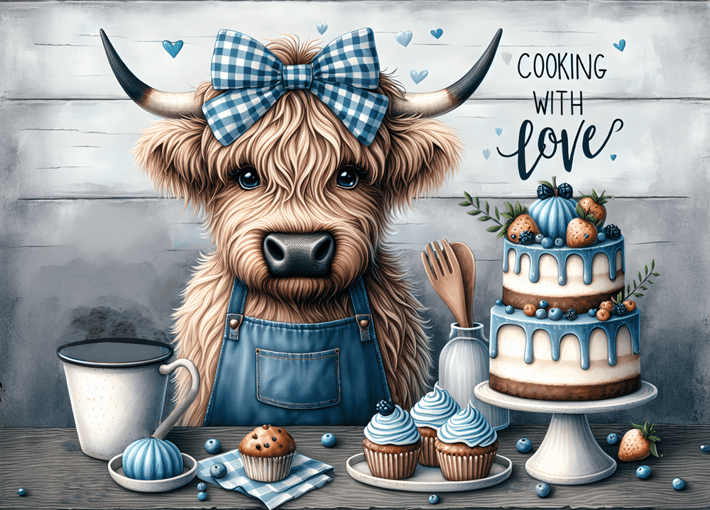 Highland Cow Glass Chopping Board – 6 Farmhouse Kitchen Designs - East Coast Gifts