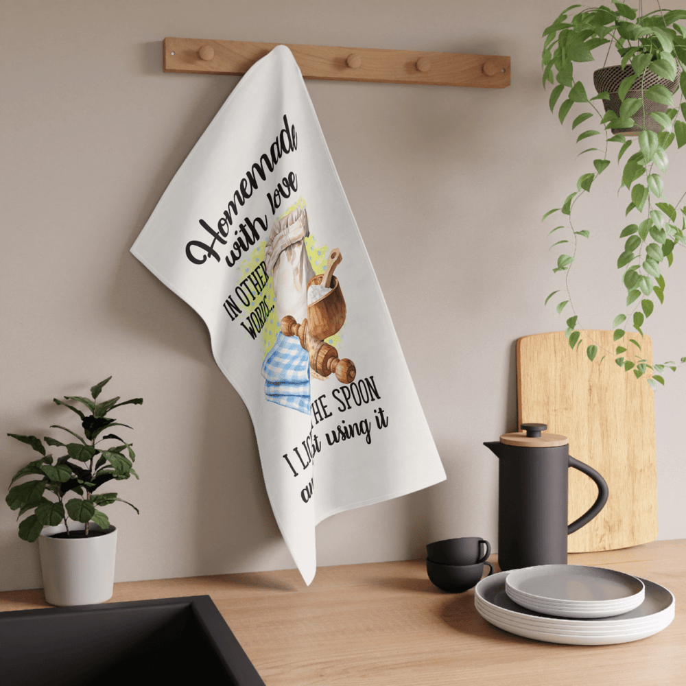 I Licked the Spoon Tea Towel – Funny Baking Gift – Farmhouse Kitchen Set - East Coast Gifts