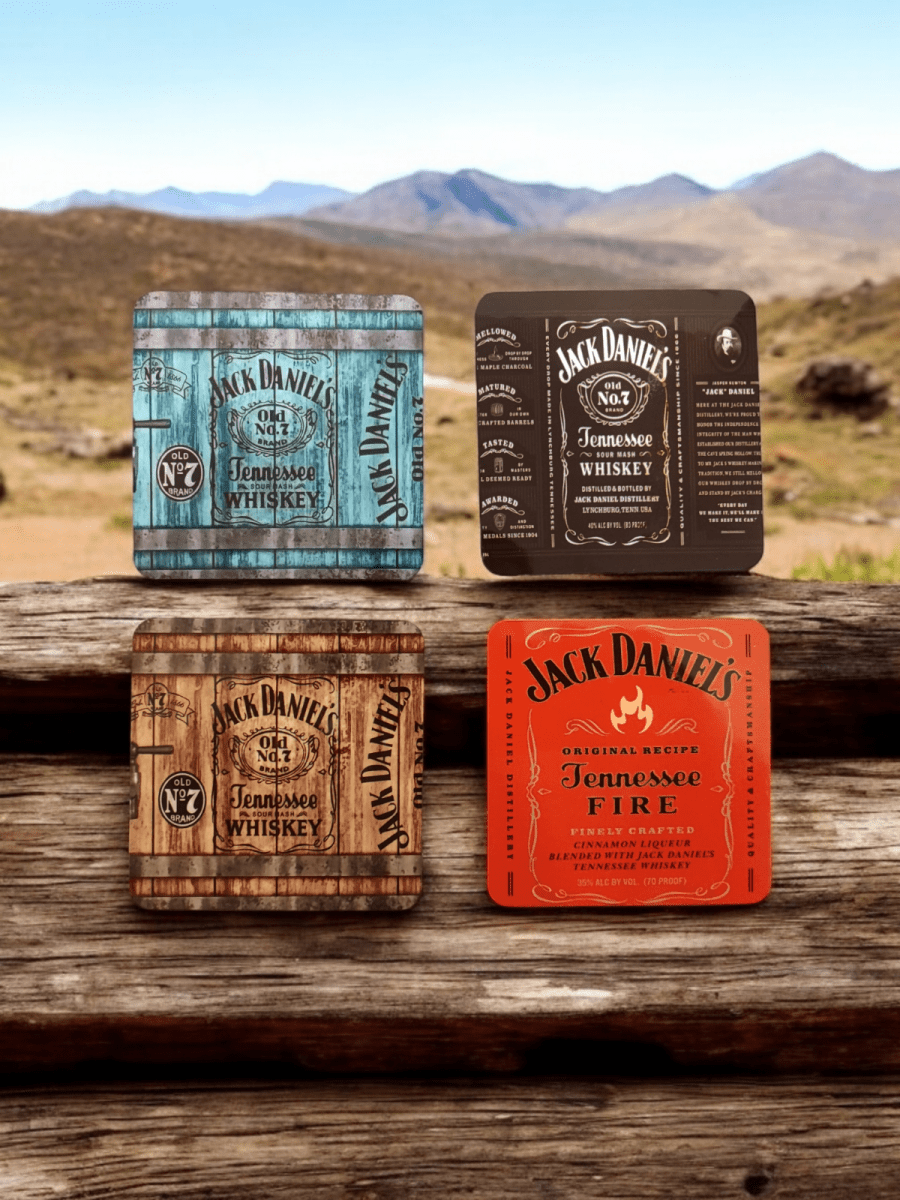 Jack Daniels Inspired Jack & Cola Drinks Beer Mats Coasters Pack - East Coast Gifts
