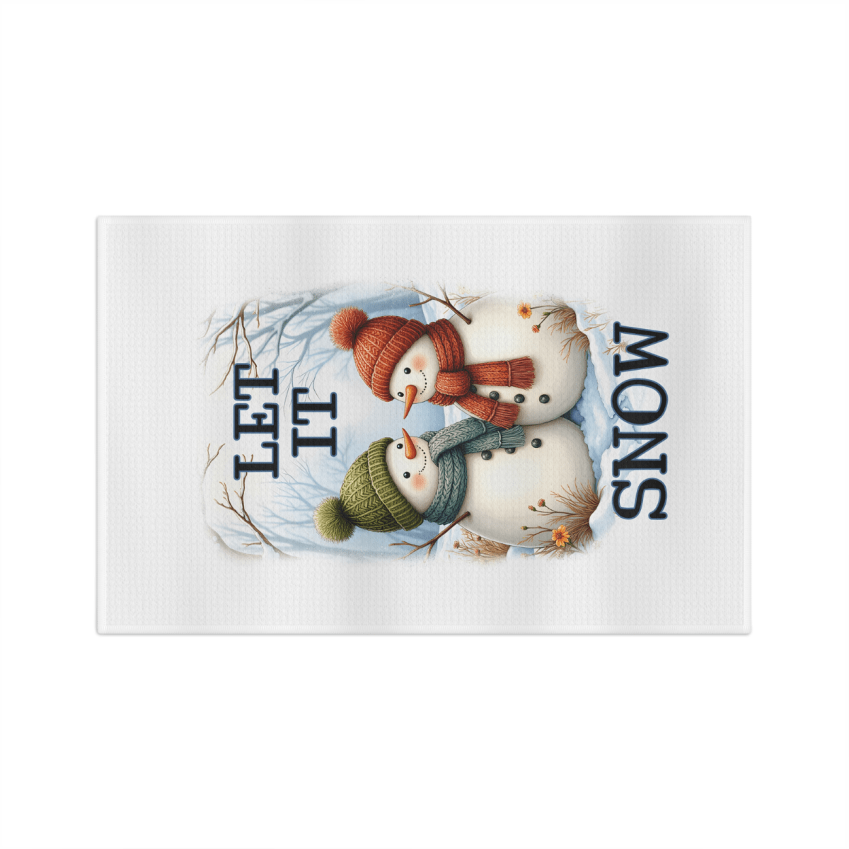 Let It Snow Snowman Kitchen Towel – Cute Winter Decor - East Coast Gifts