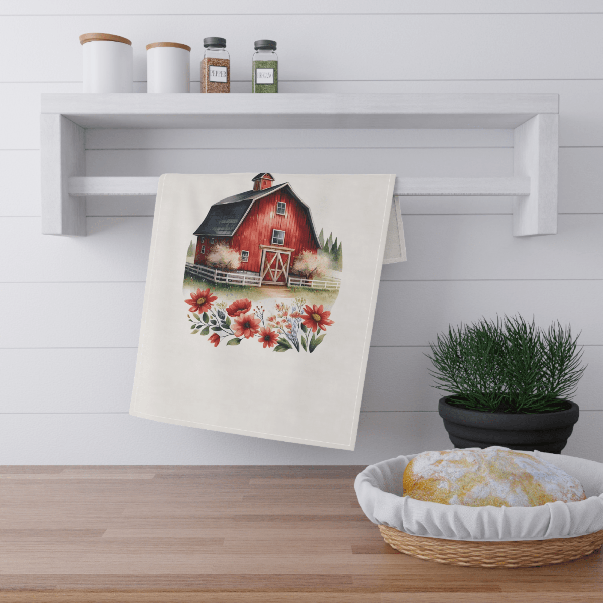 Life Is Better on the Farm Towel Set – 5 Farmhouse Designs with Roosters & Barns - East Coast Gifts