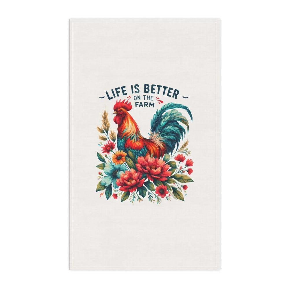 Life Is Better on the Farm Towel Set – 5 Farmhouse Designs with Roosters & Barns - East Coast Gifts