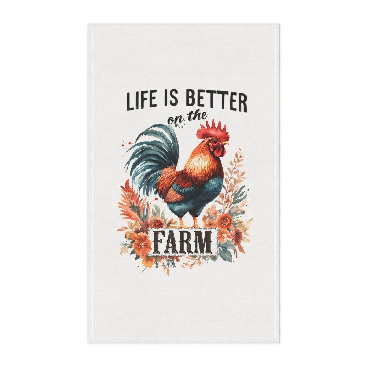 Life Is Better on the Farm Towel Set – 5 Farmhouse Designs with Roosters & Barns - East Coast Gifts