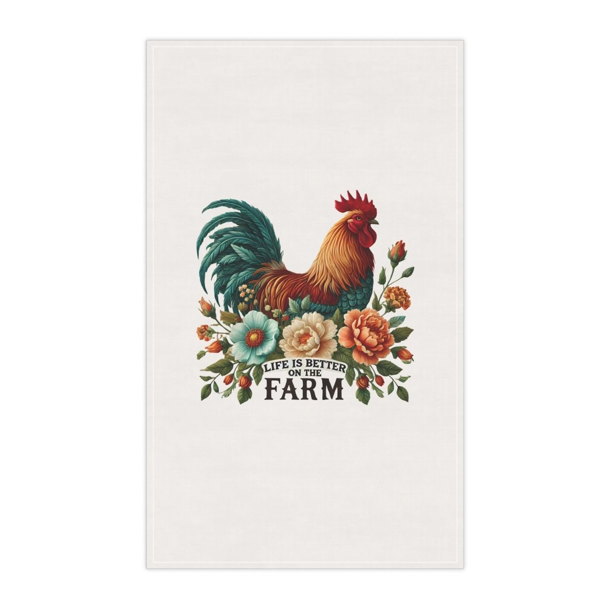 Life Is Better on the Farm Towel Set – 5 Farmhouse Designs with Roosters & Barns - East Coast Gifts