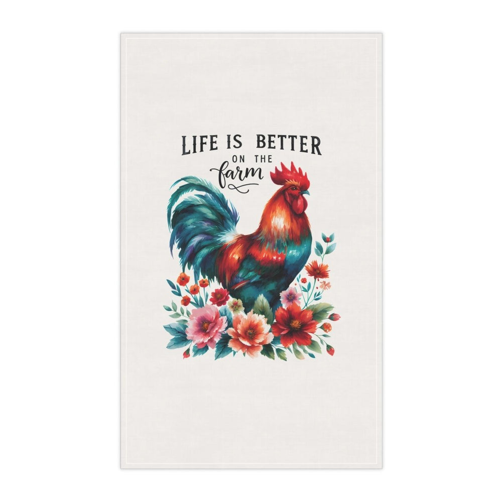 Life Is Better on the Farm Towel Set – 5 Farmhouse Designs with Roosters & Barns - East Coast Gifts