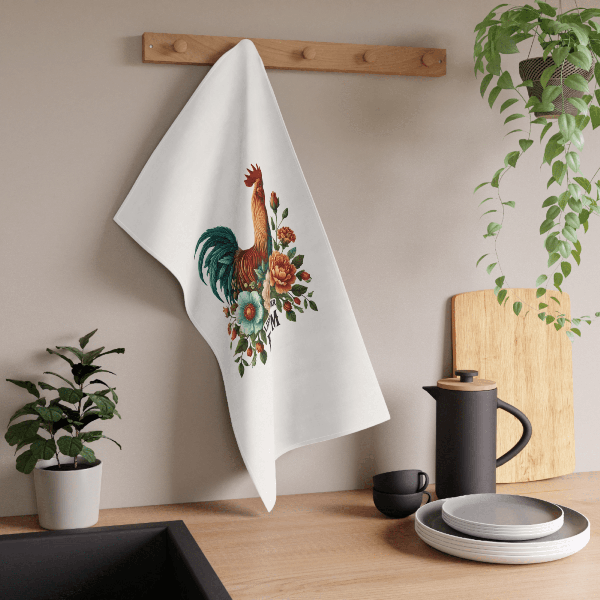 Life Is Better on the Farm Towel Set – 5 Farmhouse Designs with Roosters & Barns - East Coast Gifts