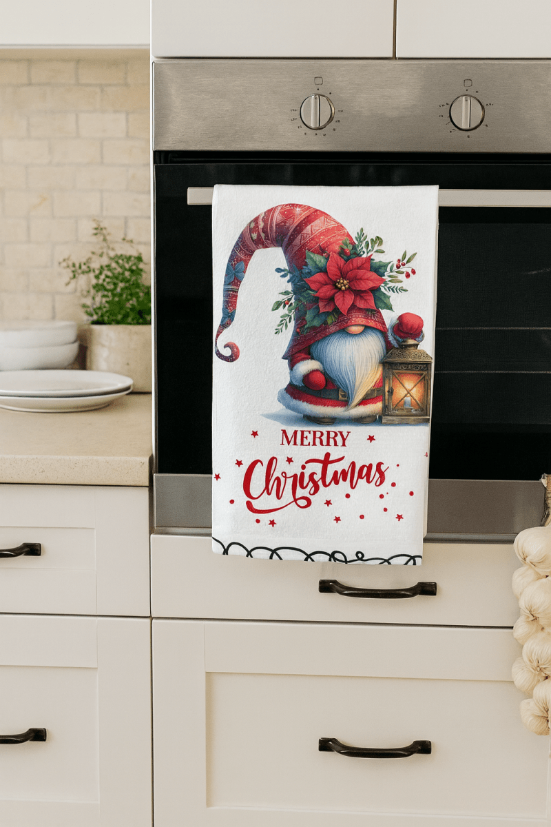 Merry Gnome Christmas Towel – Festive Holiday Kitchen Decor - East Coast Gifts