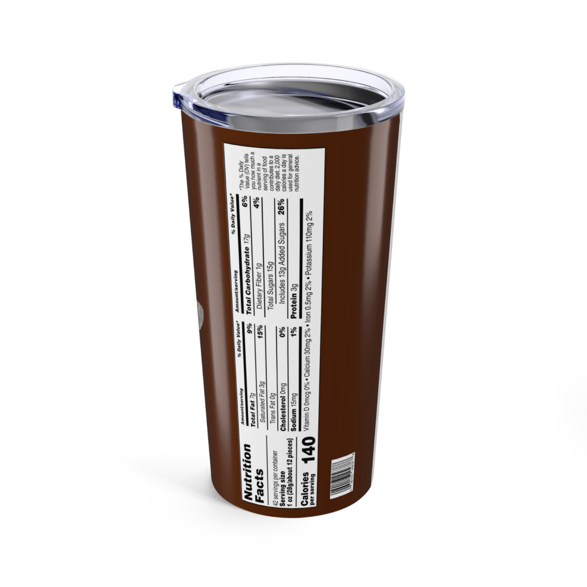 M&M Chocolate Inspired 20oz Travel Coffee tumbler Mug with straw - East Coast Gifts