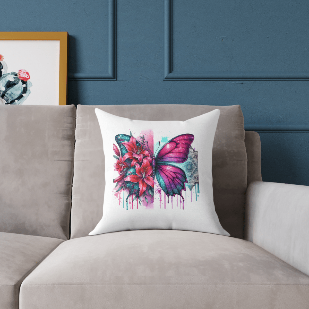 Personalised Any Name Butterfly Design Cushion Printed Birthday Gift - East Coast Gifts