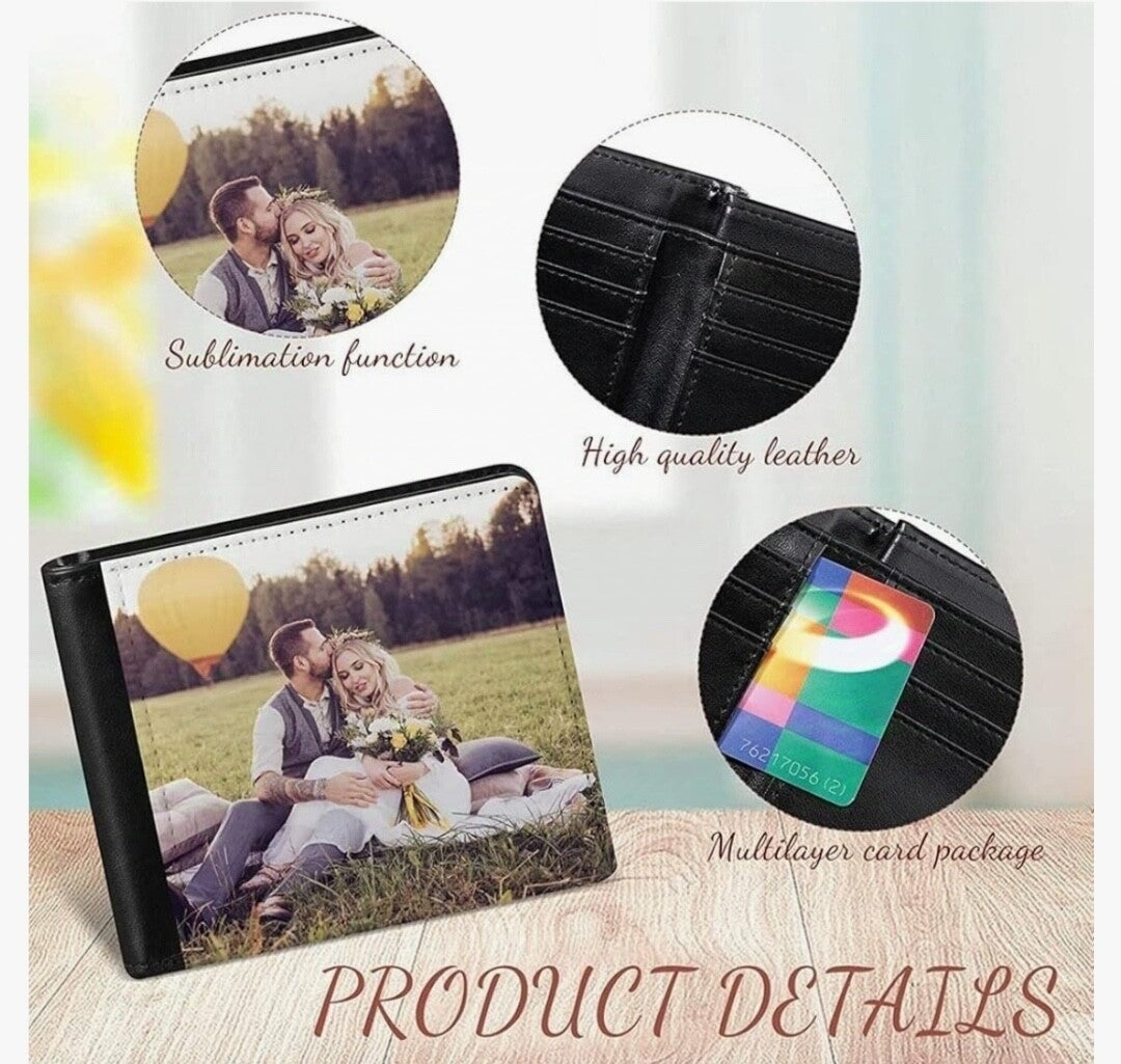 Personalised Gent's Photo Wallet add your Picture & Message Fathers Day Gift - East Coast Gifts