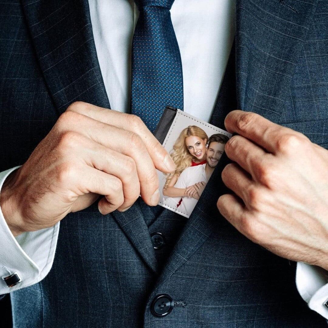 Personalised Gent's Photo Wallet add your Picture & Message Fathers Day Gift - East Coast Gifts