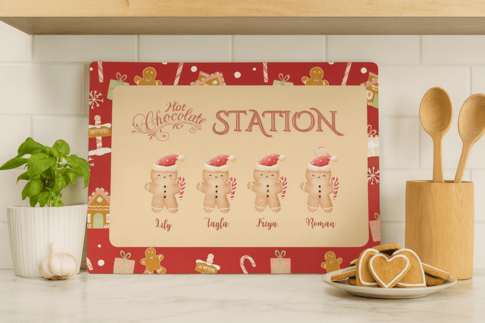 Personalised Gingerbread Hot Chocolate Station Board - East Coast Gifts