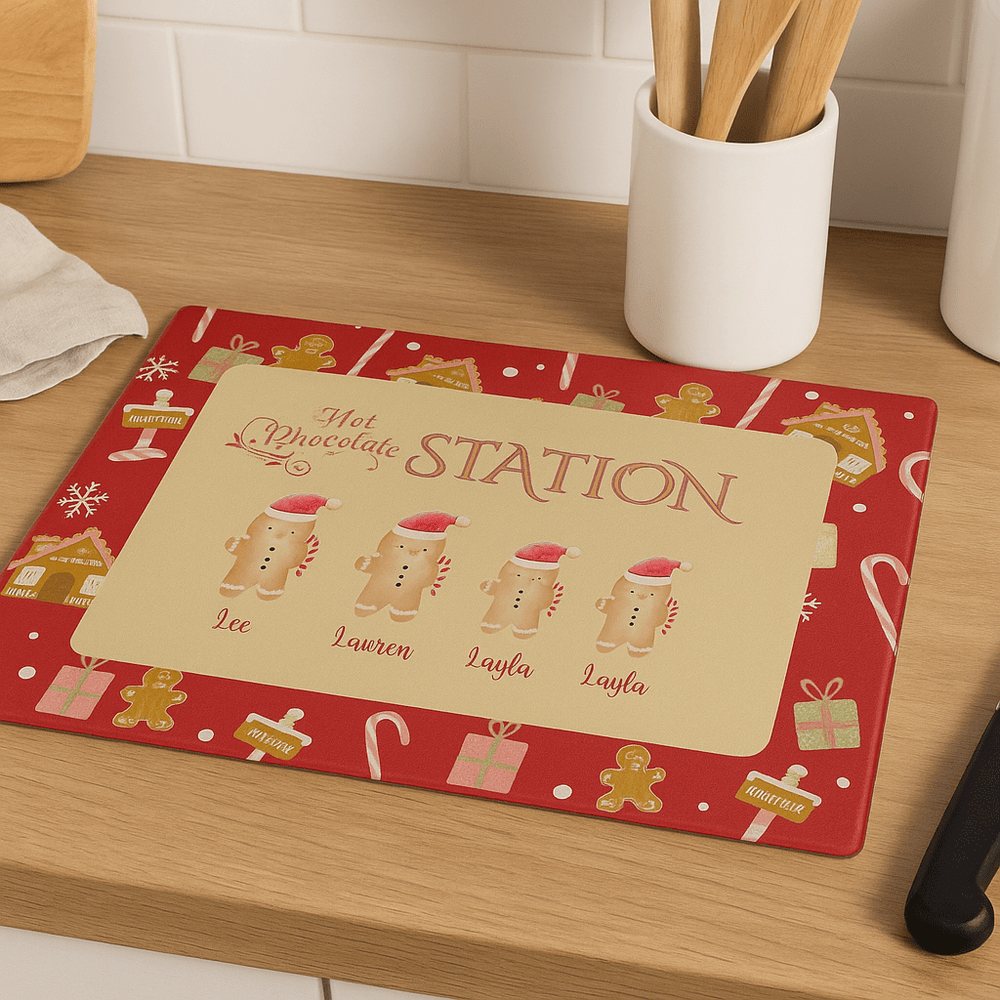 Personalised Gingerbread Hot Chocolate Station Board - East Coast Gifts